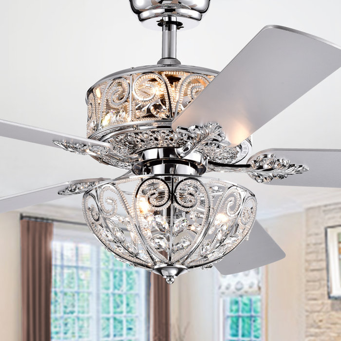Astoria Grand 52" Hennis 5 Blade Ceiling Fan, Light Kit Included | Wayfair